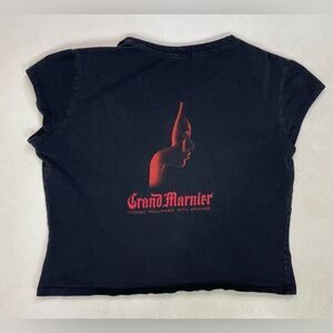 Grand Marnier Cognac Drink Crop Graphic T-shirt Women Small Black